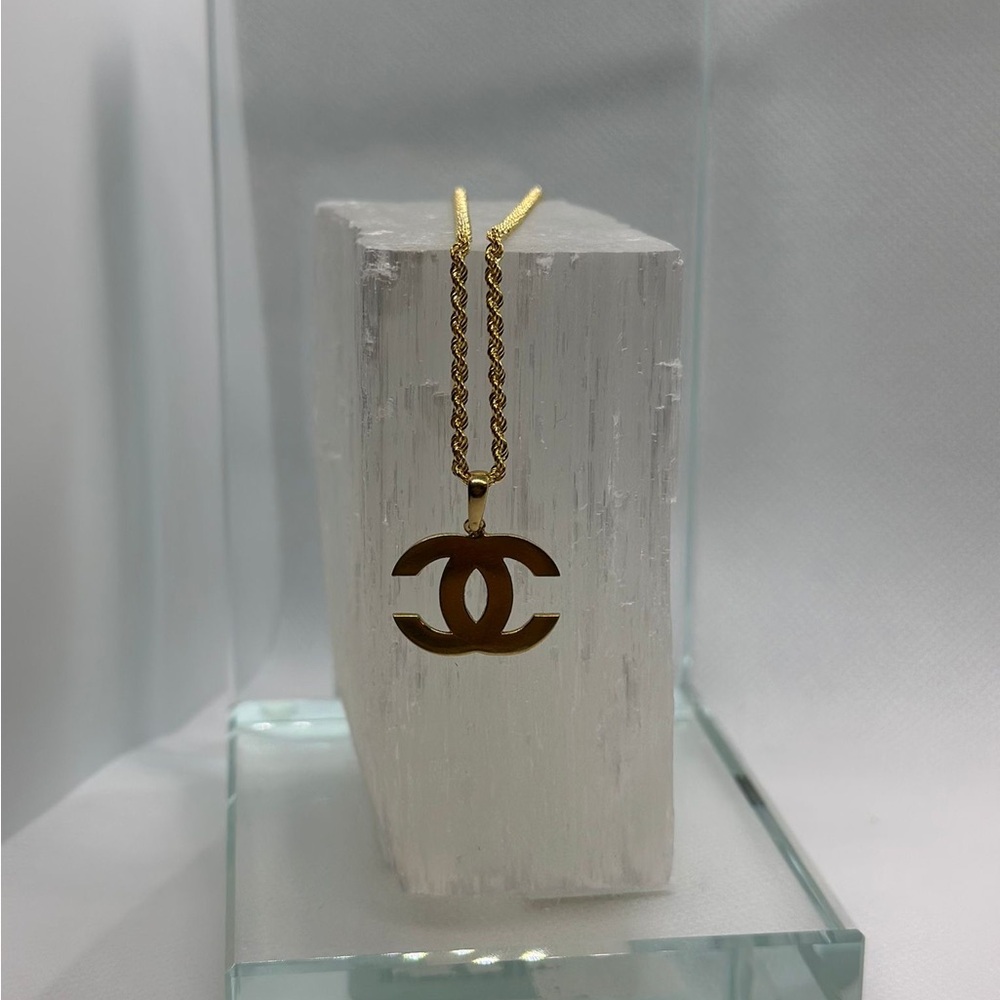 CHANEL Gold Logo Necklace